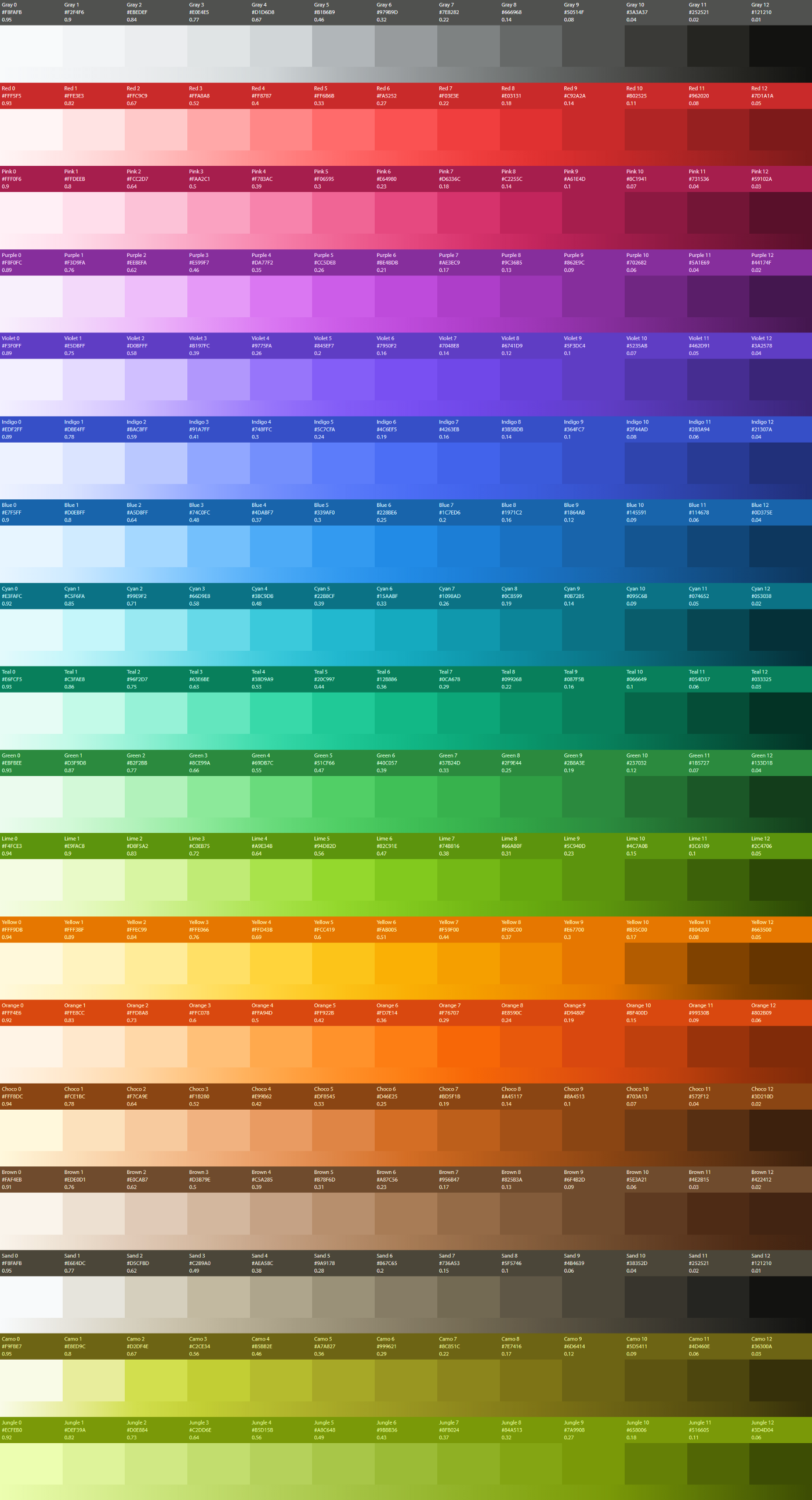 Large color palette