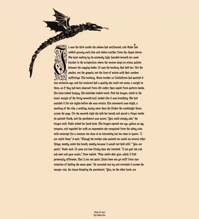 Directing a dragon with your cursor through a body of text